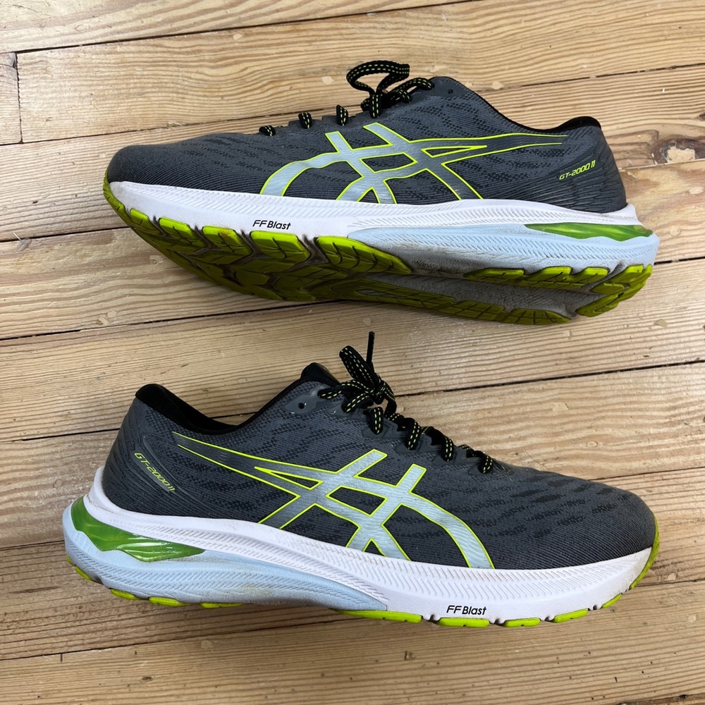 ASICS GT-2000 11 Mens Running Shoes Grey Lime Green Size 9 athletic comfort - Picture 2 of 9